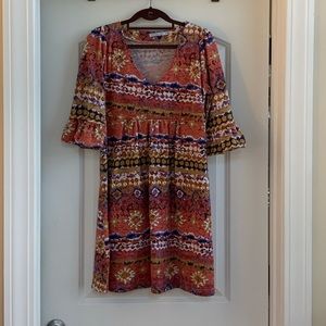 Boho Print Knit Dress